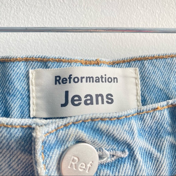 Reformation Cynthia Patch Tahoe Straight Leg Jeans - Picture 3 of 5